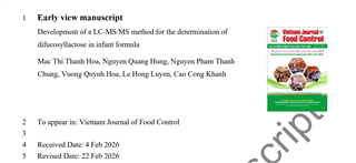 Ảnh Development of a LC-MS/MS method for the determination of difucosyllactose in infant formula
